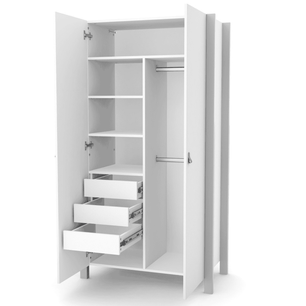 Dětska šatní skřín Zukko 960 Gekko Kids, Bílá / Šedá